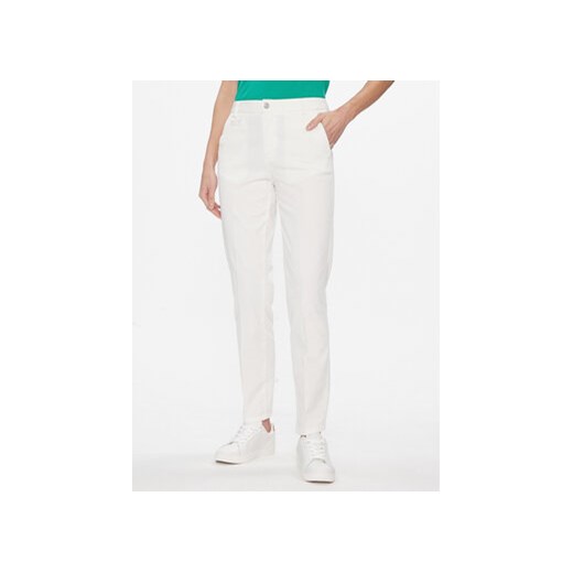 United Colors Of Benetton Chinosy 4GD7DF061 Biały Regular Fit ze sklepu MODIVO w kategorii Spodnie damskie - zdjęcie 168688228