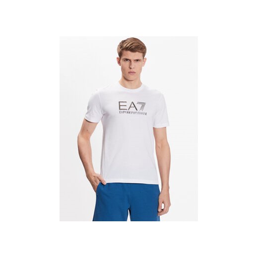 EA7 Emporio Armani T-Shirt 3RPT71 PJM9Z 1100 Biały Regular Fit ze sklepu MODIVO w kategorii T-shirty męskie - zdjęcie 168688465