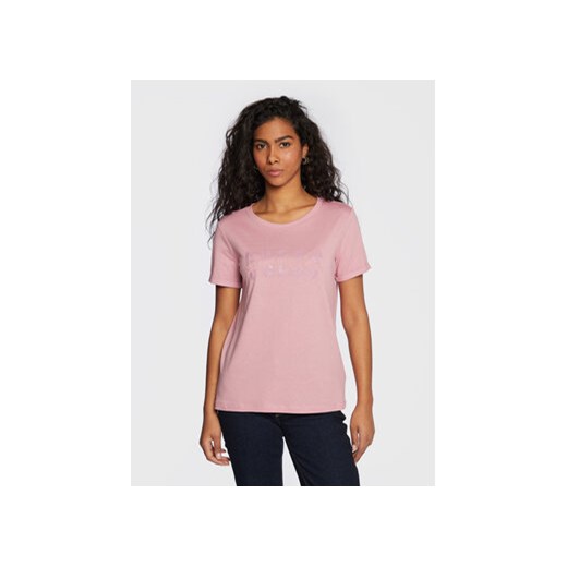 Guess T-Shirt W3RI16 K46D1 Różowy Regular Fit ze sklepu MODIVO w kategorii Bluzki damskie - zdjęcie 168688596