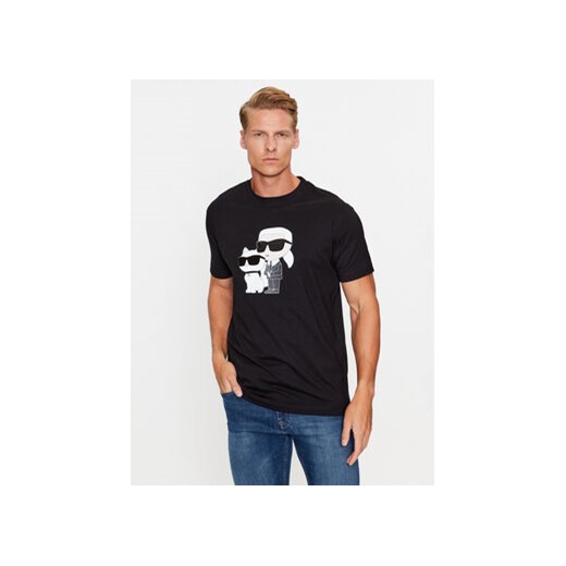 KARL LAGERFELD T-Shirt 755061 534241 Czarny Regular Fit ze sklepu MODIVO w kategorii T-shirty męskie - zdjęcie 168689179