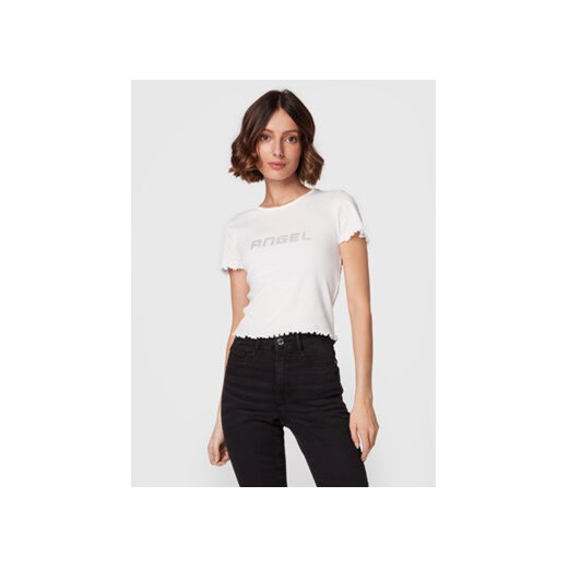 Gina Tricot T-Shirt Sandy 17255 Biały Slim Fit ze sklepu MODIVO w kategorii Bluzki damskie - zdjęcie 168689967