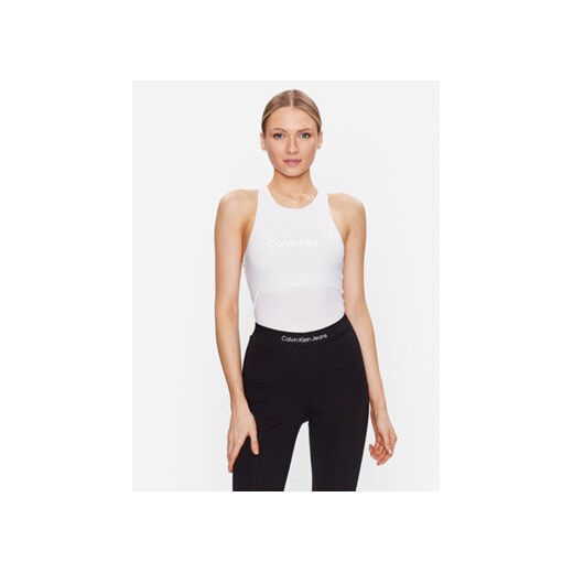 Calvin Klein Performance Top 00GWS3K135 Biały Slim Fit ze sklepu MODIVO w kategorii Bluzki damskie - zdjęcie 168691845