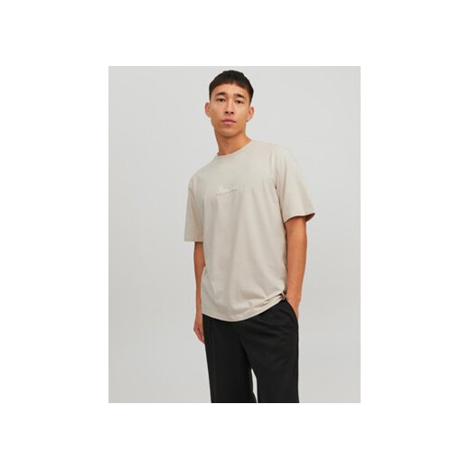 Jack&Jones T-Shirt Joshua 12228237 Beżowy Standard Fit ze sklepu MODIVO w kategorii T-shirty męskie - zdjęcie 168692016