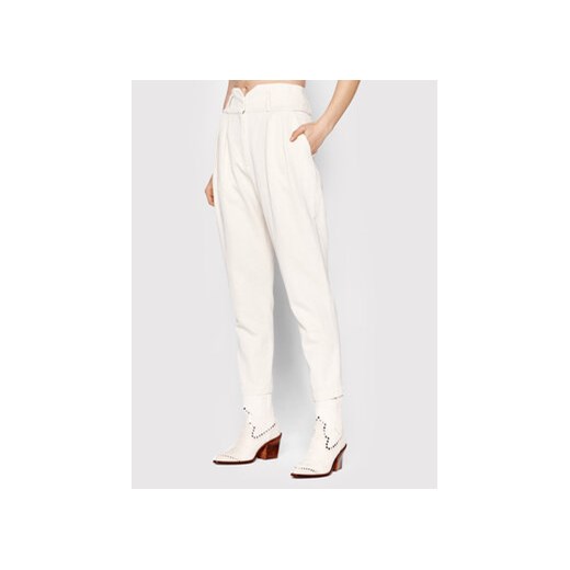 IRO Spodnie materiałowe Yila AQ085 Beżowy Regular Fit ze sklepu MODIVO w kategorii Spodnie damskie - zdjęcie 168692146