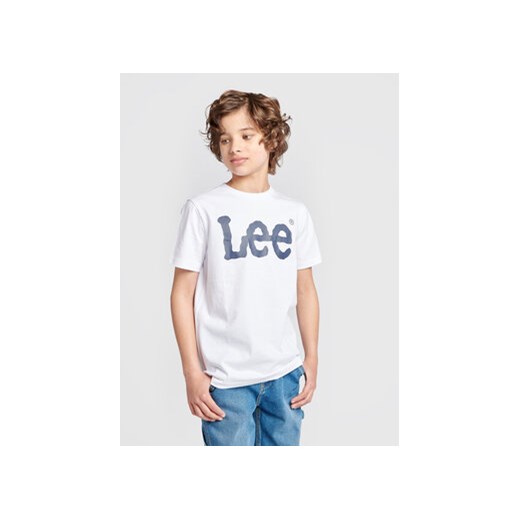 Lee T-Shirt Wobbly Graphic LEE0002 Biały Regular Fit ze sklepu MODIVO w kategorii T-shirty chłopięce - zdjęcie 168692498
