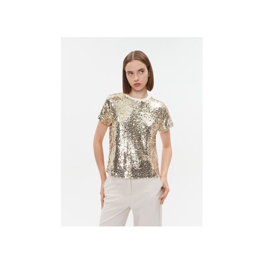 DKNY T-Shirt P3MH4SIT Złoty Regular Fit ze sklepu MODIVO w kategorii Bluzki damskie - zdjęcie 168692559