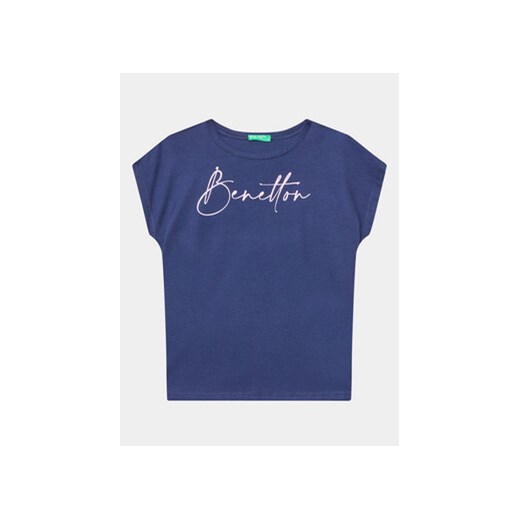 United Colors Of Benetton T-Shirt 3I1XC10C0 Granatowy Regular Fit ze sklepu MODIVO w kategorii Bluzki dziewczęce - zdjęcie 168693156
