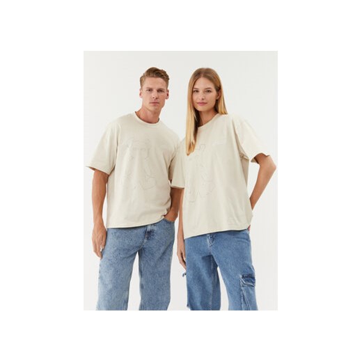 2005 T-Shirt Horned Lucy Beżowy Oversize ze sklepu MODIVO w kategorii Bluzki damskie - zdjęcie 168693858