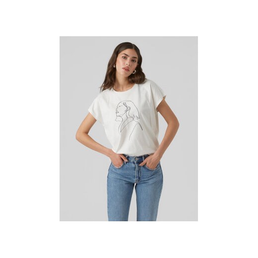 Vero Moda T-Shirt 10298088 Biały Box Fit ze sklepu MODIVO w kategorii Bluzki damskie - zdjęcie 168694419