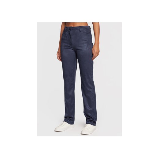 Guess Spodnie materiałowe Kelly W3RA0M WE0L0 Granatowy Straight Fit ze sklepu MODIVO w kategorii Spodnie damskie - zdjęcie 168695087