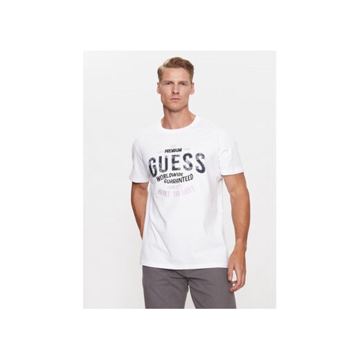 Guess T-Shirt M3BI41 K8FQ4 Biały Regular Fit ze sklepu MODIVO w kategorii T-shirty męskie - zdjęcie 168695388