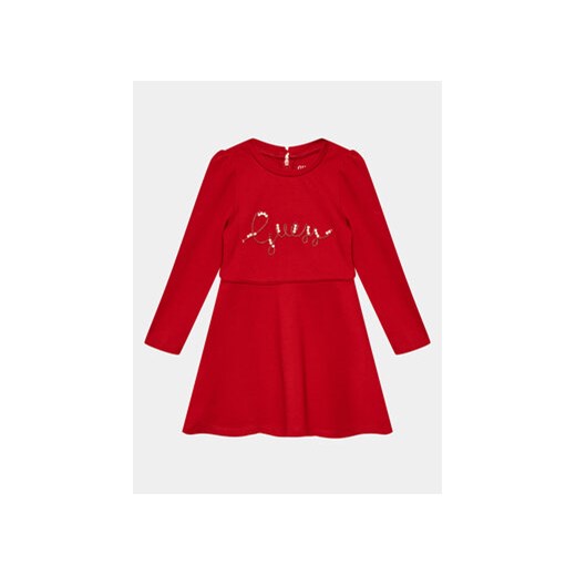 Guess Sukienka codzienna K3BK10 KAUH0 Czerwony Regular Fit ze sklepu MODIVO w kategorii Sukienki dziewczęce - zdjęcie 168695729