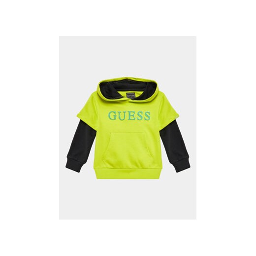 Guess Bluza L3YQ00 KA6R3 Zielony Regular Fit ze sklepu MODIVO w kategorii Bluzy chłopięce - zdjęcie 168695978