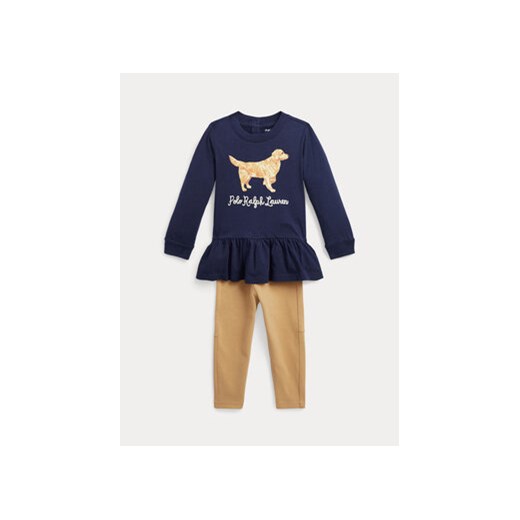 Polo Ralph Lauren Komplet bluzka i legginsy Lscnsetlegg 310919164001 Granatowy Regular Fit ze sklepu MODIVO w kategorii Komplety niemowlęce - zdjęcie 168695999