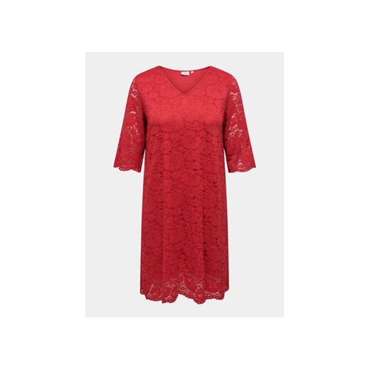 ONLY Carmakoma Sukienka koktajlowa Summer 15309315 Czerwony Regular Fit 46 MODIVO