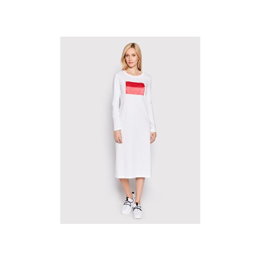 Armani Exchange Sukienka codzienna 6LYA75 YJ8QZ 1000 Biały Slim Fit ze sklepu MODIVO w kategorii Sukienki - zdjęcie 168697915