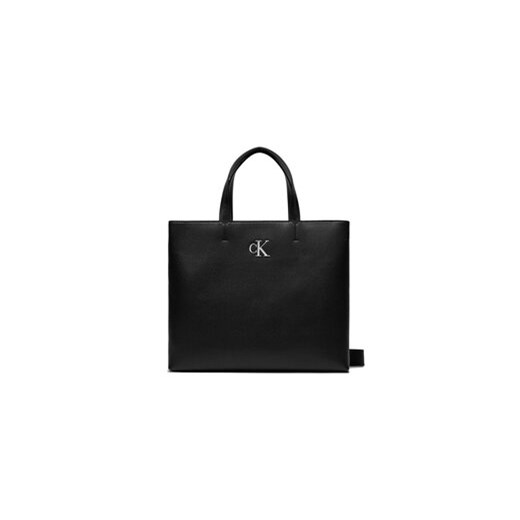 Calvin Klein Jeans Torebka Minimal Monogram Slim Tote26 K60K611552 Czarny ze sklepu MODIVO w kategorii Torby Shopper bag - zdjęcie 168698338