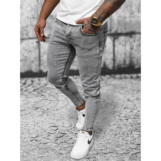 Spodnie jeansowe męskie szare OZONEE E/6853/02 ze sklepu ozonee.pl w kategorii Jeansy męskie - zdjęcie 168702455