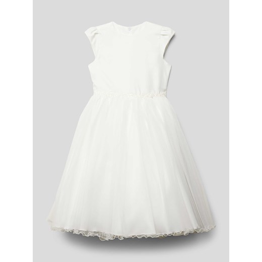 Sukienka z obszyciem koronką i wiązanym paskiem ze sklepu Peek&Cloppenburg  w kategorii Sukienki dziewczęce - zdjęcie 168702828