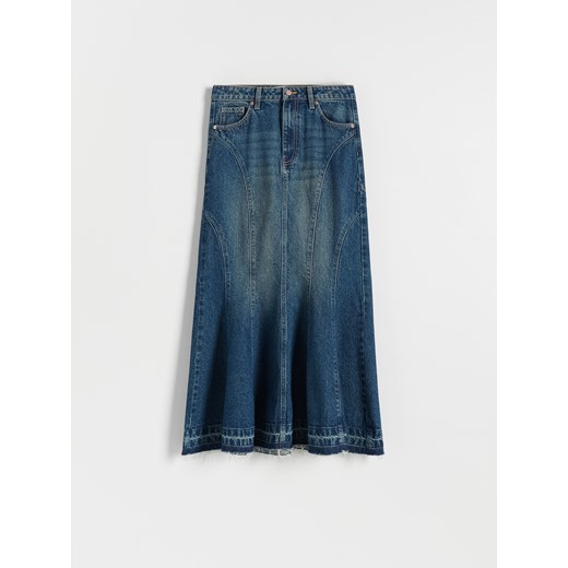Reserved - Jeansowa spódnica z przeszyciami - indigo jeans Reserved M Reserved