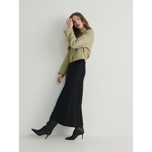 Reserved - Spódnica midi w prążek - czarny Reserved XS Reserved