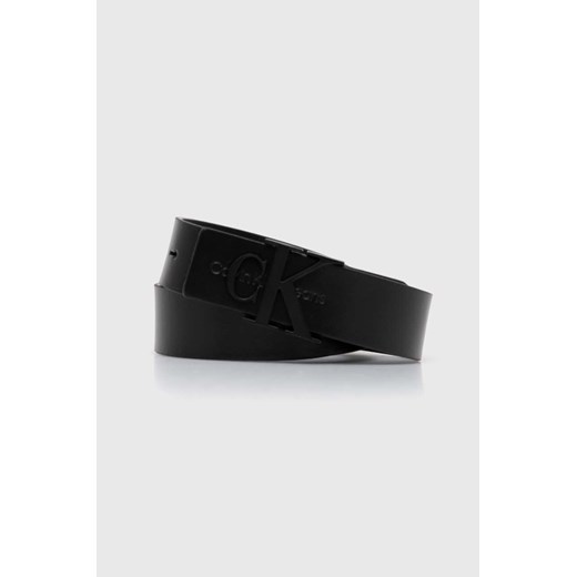 Calvin Klein pasek skórzany damski kolor czarny ze sklepu ANSWEAR.com w kategorii Paski damskie - zdjęcie 168705745