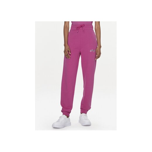 Hugo Spodnie dresowe Easy 50509171 Różowy Relaxed Fit ze sklepu MODIVO w kategorii Spodnie damskie - zdjęcie 168716345