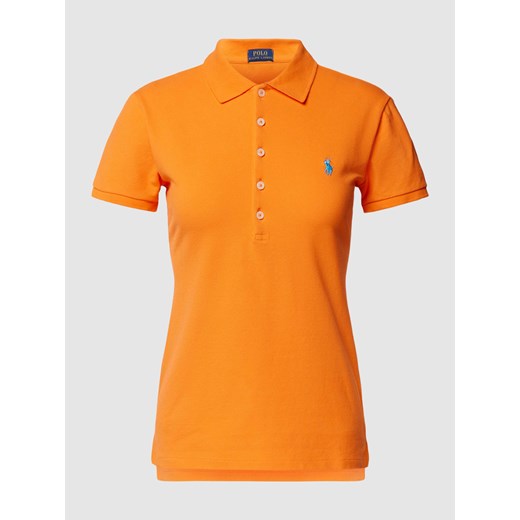 Bluzka damska Polo Ralph Lauren pomarańczowy z kołnierzykiem 
