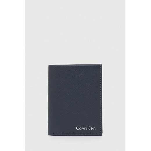 Calvin Klein portfel skórzany męski kolor szary ze sklepu ANSWEAR.com w kategorii Portfele męskie - zdjęcie 168720875