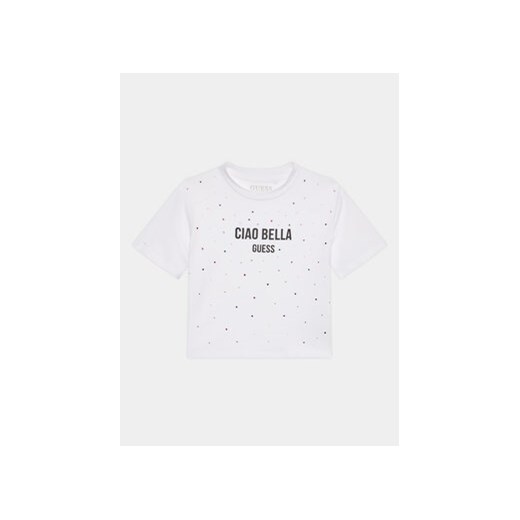 Guess T-Shirt J3YI08 K6YW1 Biały Regular Fit ze sklepu MODIVO w kategorii Bluzki dziewczęce - zdjęcie 168727567
