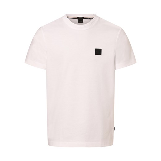 BOSS Koszulka męska - Tiburt 278 Mężczyźni Bawełna biały jednolity ze sklepu vangraaf w kategorii T-shirty męskie - zdjęcie 168727839