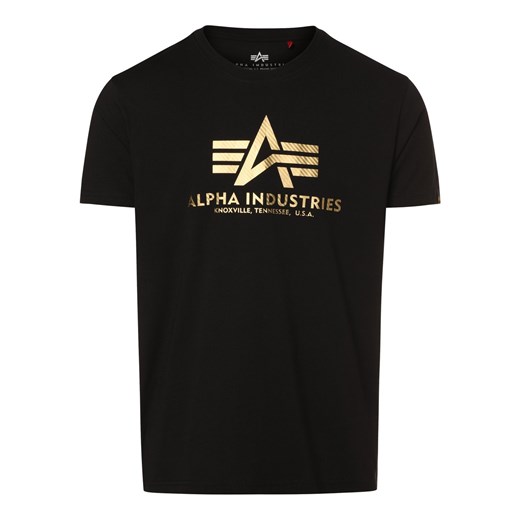 Alpha Industries Koszulka męska Mężczyźni Bawełna czarny nadruk ze sklepu vangraaf w kategorii T-shirty męskie - zdjęcie 168727858