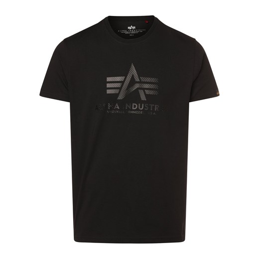 Alpha Industries Koszulka męska Mężczyźni Bawełna czarny nadruk ze sklepu vangraaf w kategorii T-shirty męskie - zdjęcie 168727859