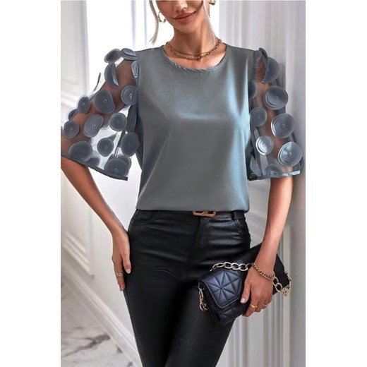 Bluzka LOSELINA GREY ze sklepu Ivet Shop w kategorii Bluzki damskie - zdjęcie 168732838