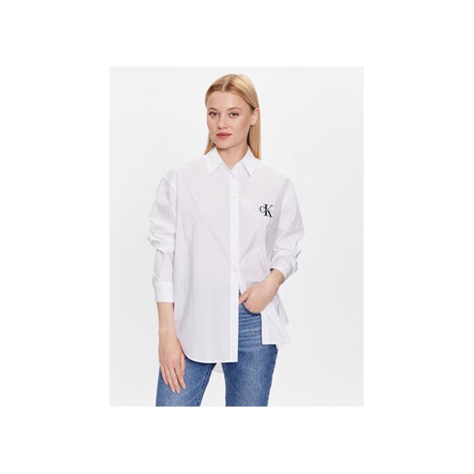 Calvin Klein Jeans Koszula J20J220515 Biały Regular Fit M promocja MODIVO