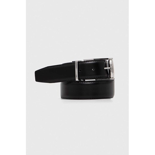 Calvin Klein pasek skórzany męski kolor czarny ze sklepu ANSWEAR.com w kategorii Paski męskie - zdjęcie 168736827