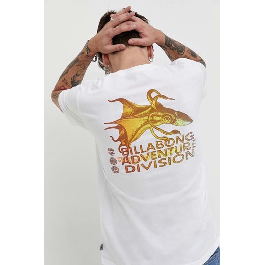 Billabong t-shirt bawełniany BILLABONG X ADVENTURE DIVISION męski kolor biały z nadrukiem EBYZT00176 ze sklepu ANSWEAR.com w kategorii T-shirty męskie - zdjęcie 168741168