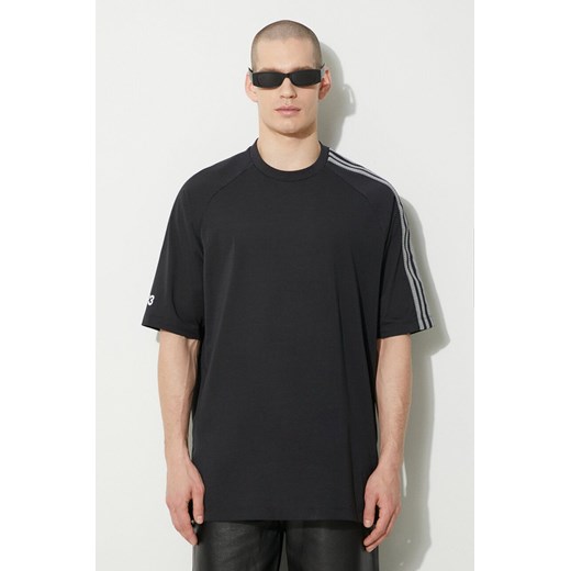 Y-3 t-shirt 3-Stripes Short Sleeve Tee męski kolor czarny z aplikacją IR6265 ze sklepu PRM w kategorii T-shirty męskie - zdjęcie 168741529