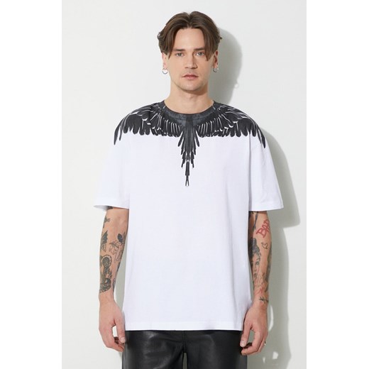Marcelo Burlon t-shirt bawełniany Icon Wings Basic męski kolor biały z nadrukiem CMAA056C99JER0010110 ze sklepu PRM w kategorii T-shirty męskie - zdjęcie 168741555