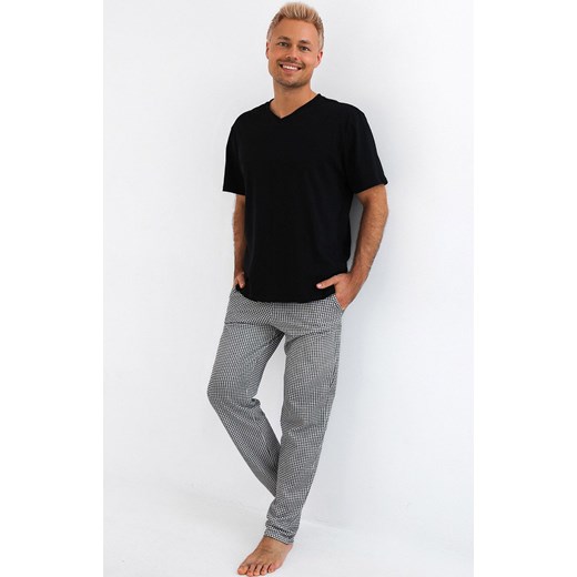 Bawełniana piżama męska Pedro, Kolor czarno-biały, Rozmiar M, SENSIS ze sklepu Intymna w kategorii Piżamy męskie - zdjęcie 168741597