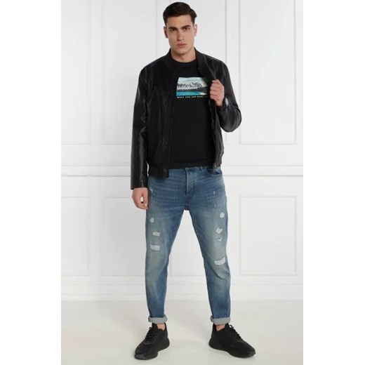 T-shirt męski Napapijri czarny z krótkimi rękawami 