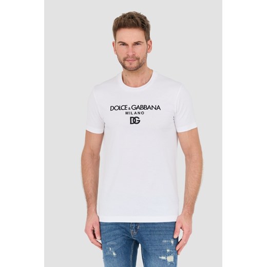 DOLCE AND GABBANA Biały t-shirt, Wybierz rozmiar 54 ze sklepu outfit.pl w kategorii T-shirty męskie - zdjęcie 168745338