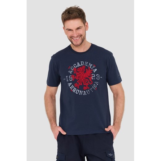 AERONAUTICA MILITARE Granatowy t-shirt M.C., Rozmiar XL ze sklepu outfit.pl w kategorii T-shirty męskie - zdjęcie 168745416