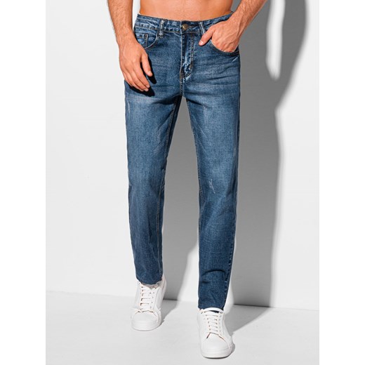 Spodnie męskie jeansowe 1102P - niebieskie Edoti 30 wyprzedaż Edoti