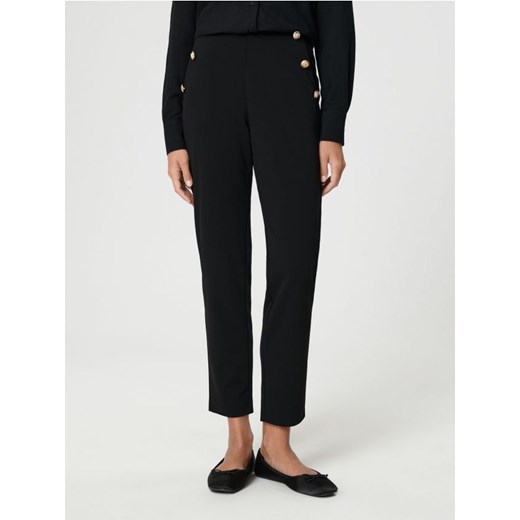 Sinsay - Spodnie z ozdobnymi guzikami - czarny ze sklepu Sinsay w kategorii Spodnie damskie - zdjęcie 168750005