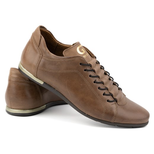 Buty sportowe męskie skórzane 2123 brązowe ze sklepu butyolivier w kategorii Półbuty męskie - zdjęcie 168750208