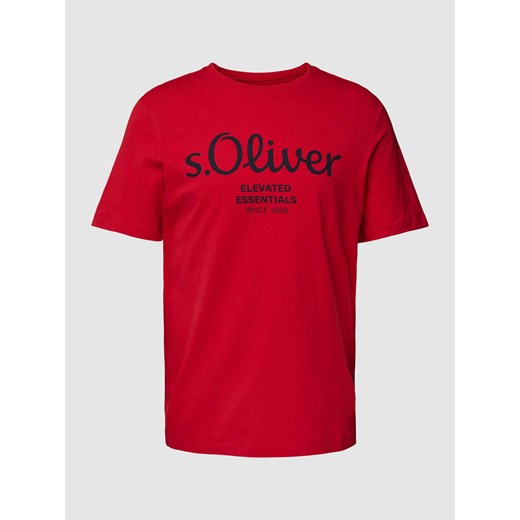 T-shirt męski S.Oliver w nadruki z krótkimi rękawami 