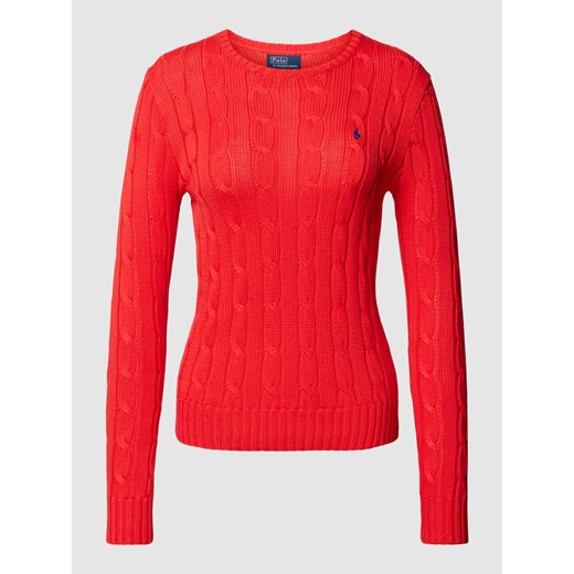 Sweter z dzianiny ze ściegiem warkoczowym model ‘JULIANNA’ ze sklepu Peek&Cloppenburg  w kategorii Swetry damskie - zdjęcie 168751266