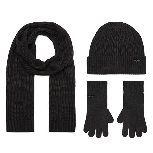 Zestaw czapka, szalik i rękawiczki Michael Kors 2934187 Black 001 ze sklepu eobuwie.pl w kategorii Czapki zimowe męskie - zdjęcie 168752706