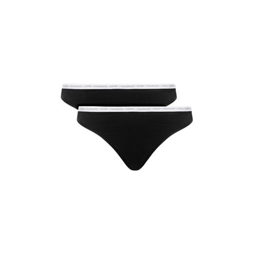 Calvin Klein Underwear Komplet 2 par stringów 000QD3788E Czarny Calvin Klein Underwear XL wyprzedaż MODIVO